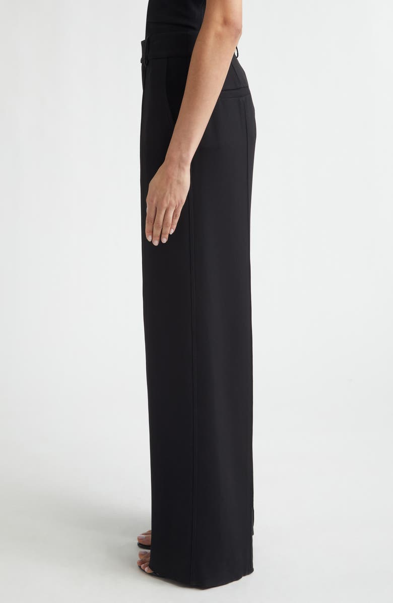 Proenza Schouler Weyes Crepe Straight Leg Pants, Alternate, color, Black
