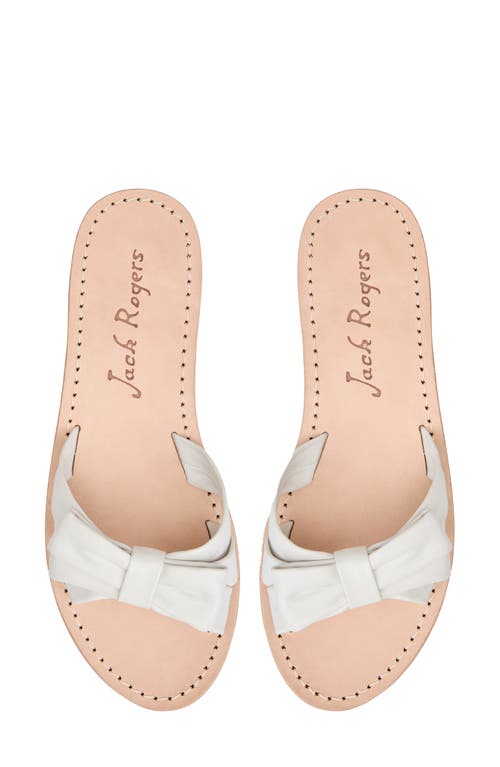 Jack Rogers Brightly Bow Slide Sandal In White