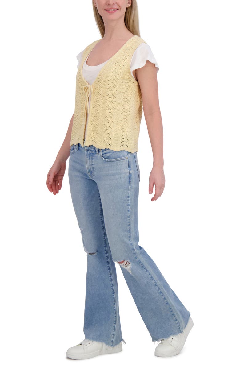 Lucky Brand Open Stitch Tie Vest, Alternate, color, Chamomile