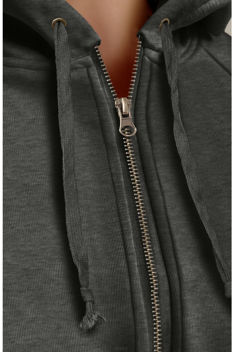Bow Fleece Zip Hoodie, Alternate, color, Shadow