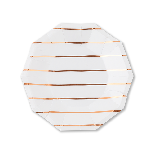 Daydream Society Frenchie Striped Small Plates In Rose Gold