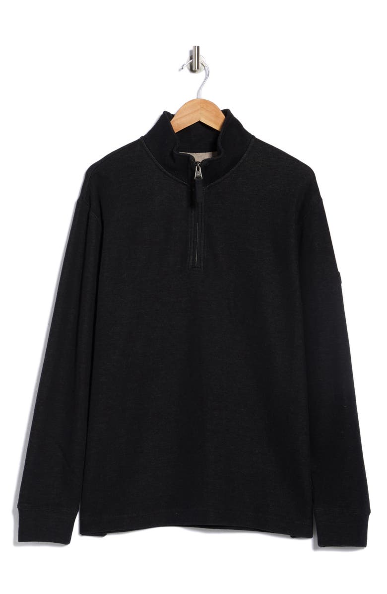 Quiksilver Playa Clipper Half Zip Sweatshirt, Alternate, color, Black