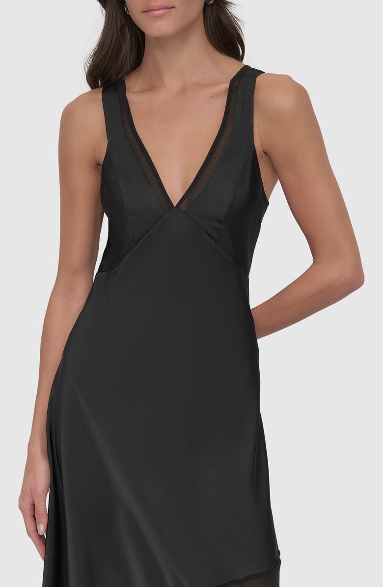 DKNY Sleeveless Asymmetric Panel A-Line Dress, Alternate, color,