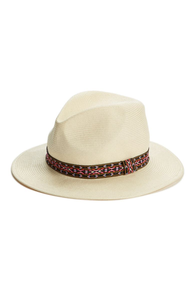 Straw Panama Hat, Main, color, IVORY