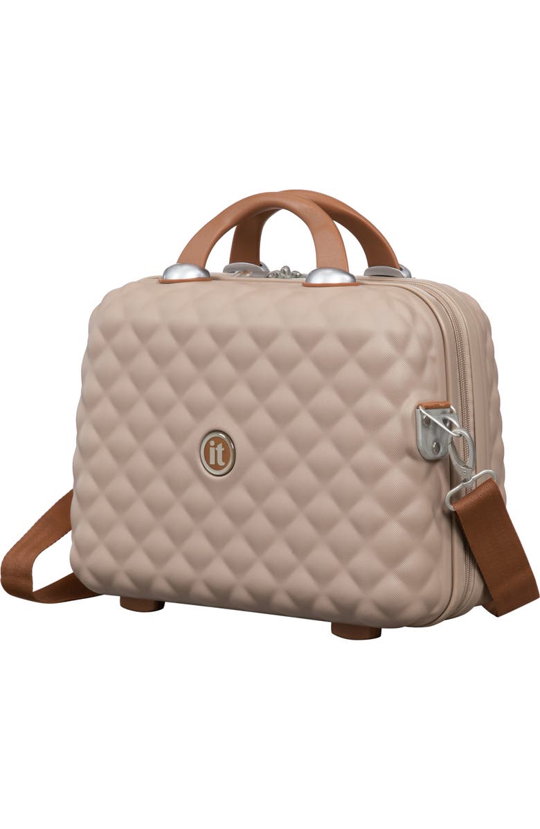 IT LUGGAGE Glitzy 14-Inch Hardside Vanity Case, Main, color, Sandy Skin