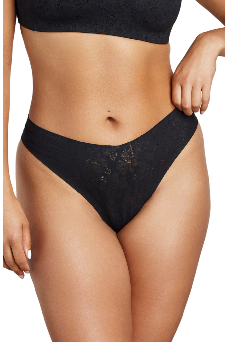 Soft Lace Thong, Main, color, Black