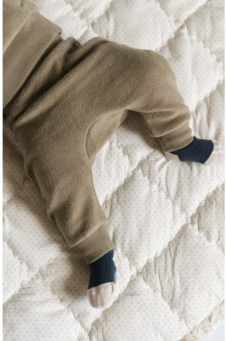 Organic Cotton Teddy Fleece Harem Pants, Alternate, color, MOSS