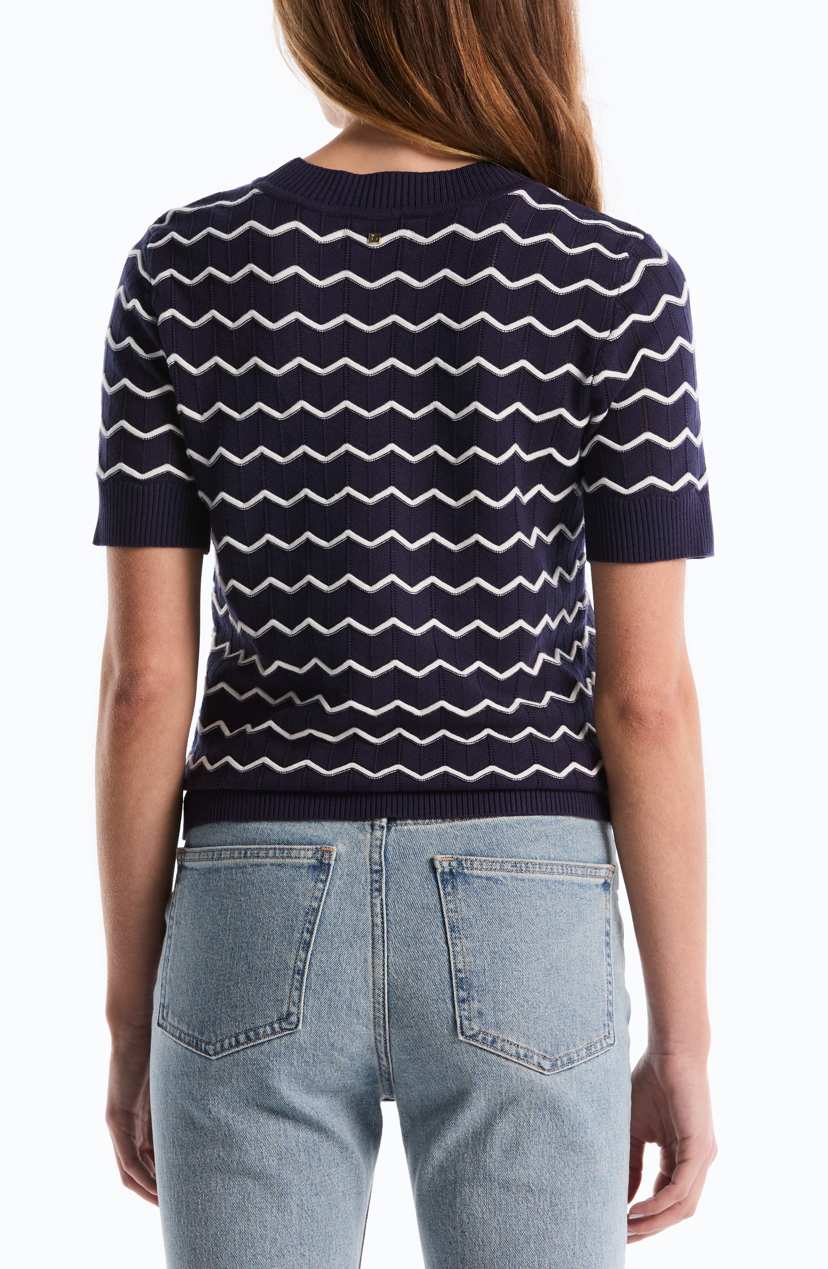 Chevron Short Sleeve Sweater - image 2