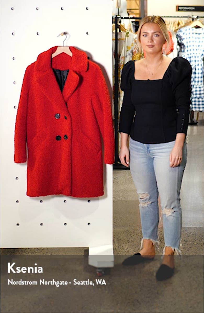 Double Breasted Teddy Bear Coat, sales video thumbnail