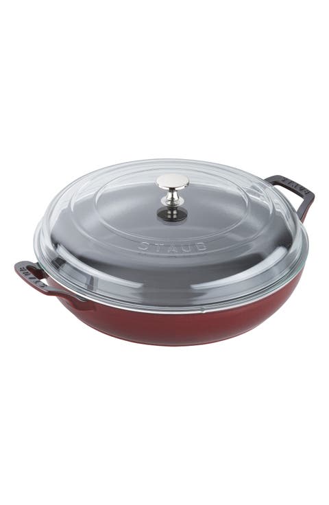 3.5 Quart Enameled Cast Iron Braiser with Glass Lid