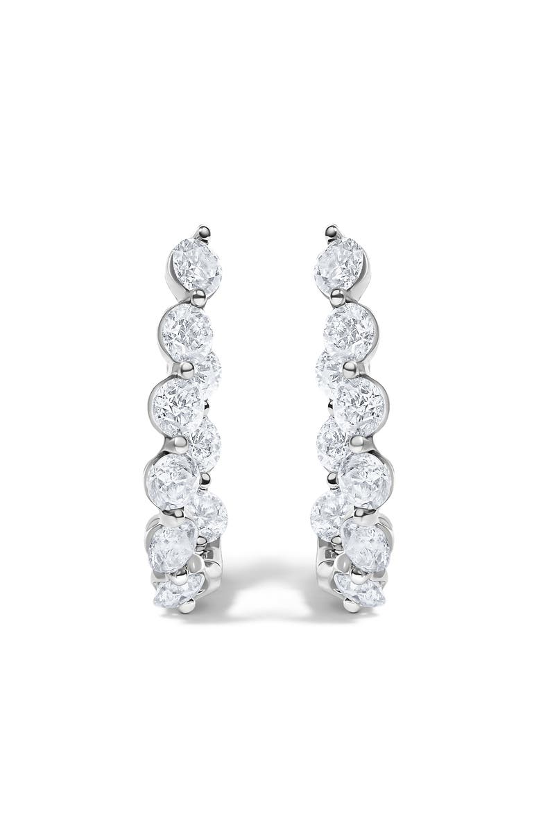 Haus of Brilliance 14K White Gold 3 3/4 Cttw Graduating Diamond Oval Hoop Earrings, Alternate, color, White Gold