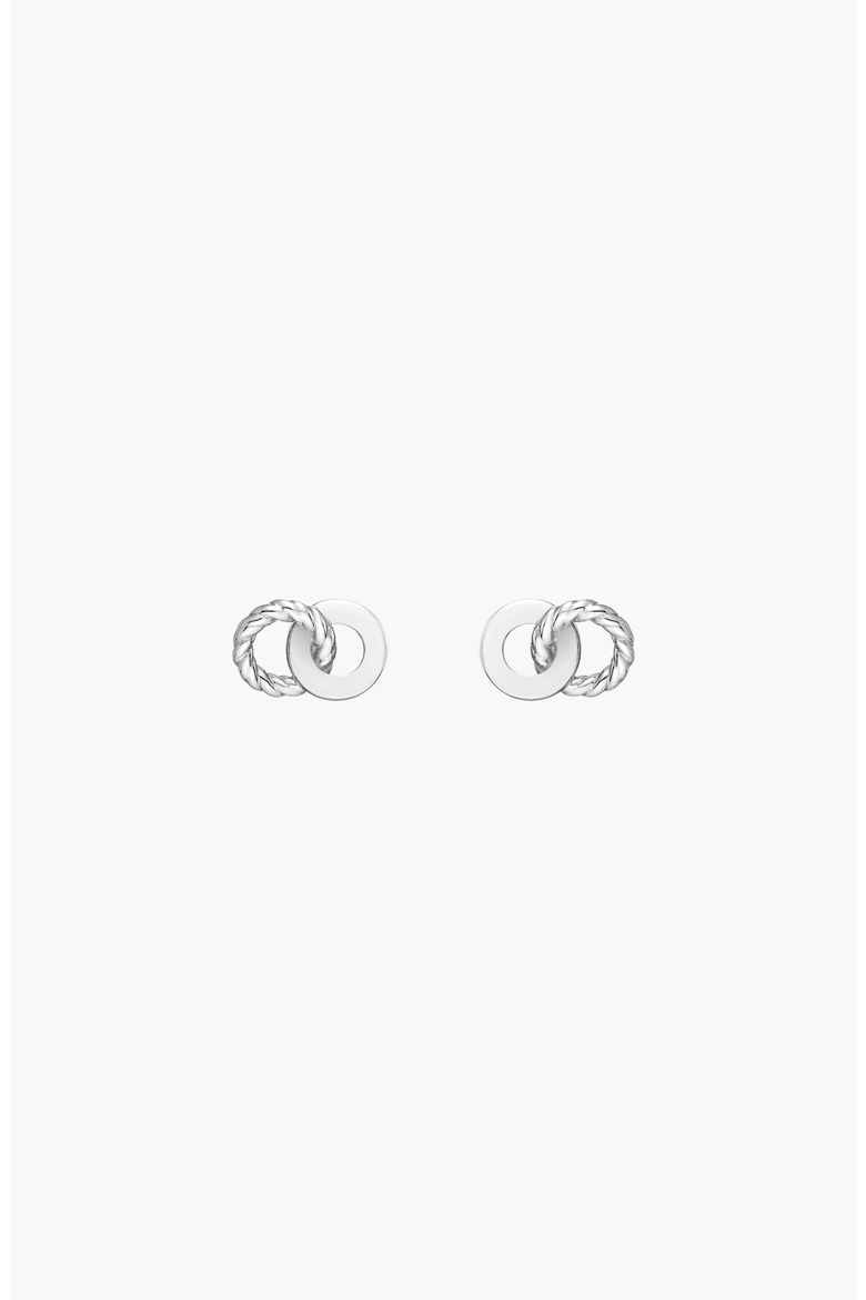 Twist Connection Stud Earrings, Main, color, White Gold Vermeil