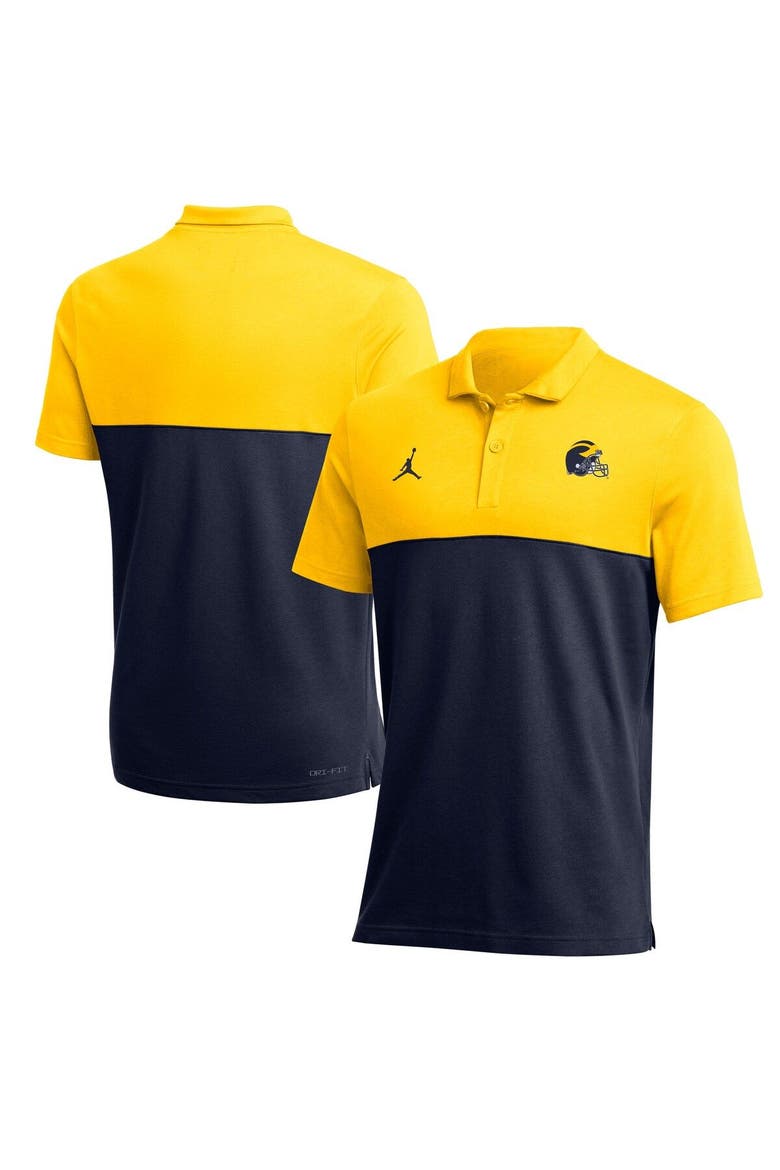 Men's Jordan Brand Maize Michigan Wolverines 2022 Coaches Performance Polo, Main, color, Maize
