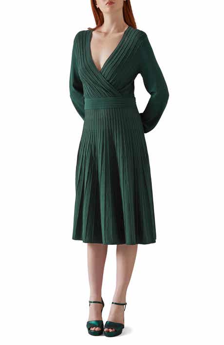 LK Bennett Merida Long Sleeve Faux Wrap Dress