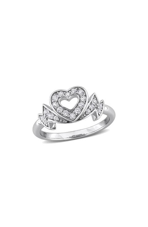 Lab Created White Sapphire Heart Ring