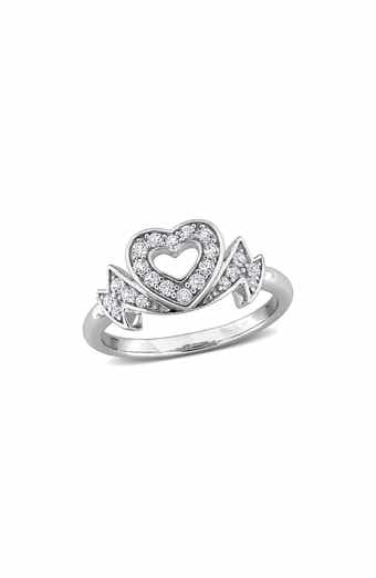 Lab Created White Sapphire Heart Ring