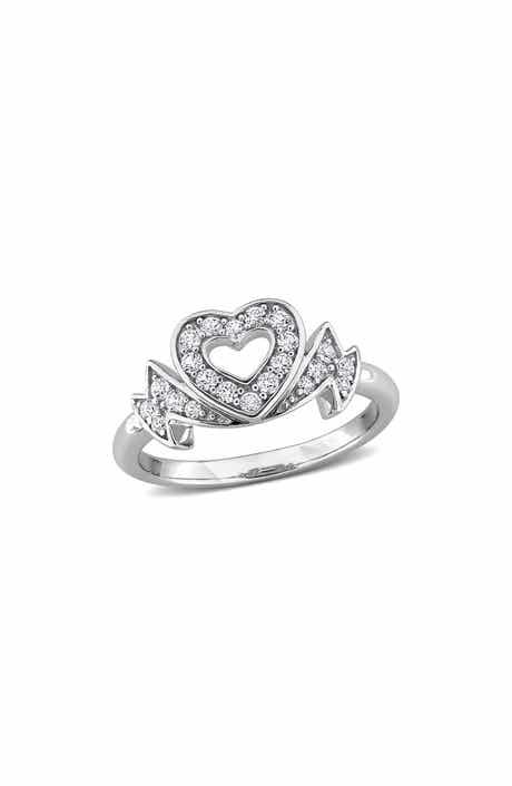 Lab Created White Sapphire Heart Ring