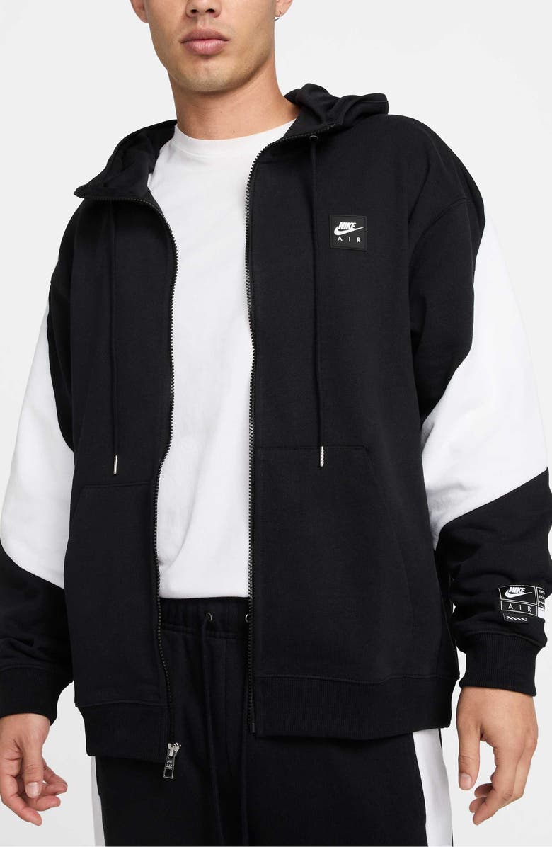 Nike Air Oversize Colorblock Fleece Zip Hoodie, Main, color, 