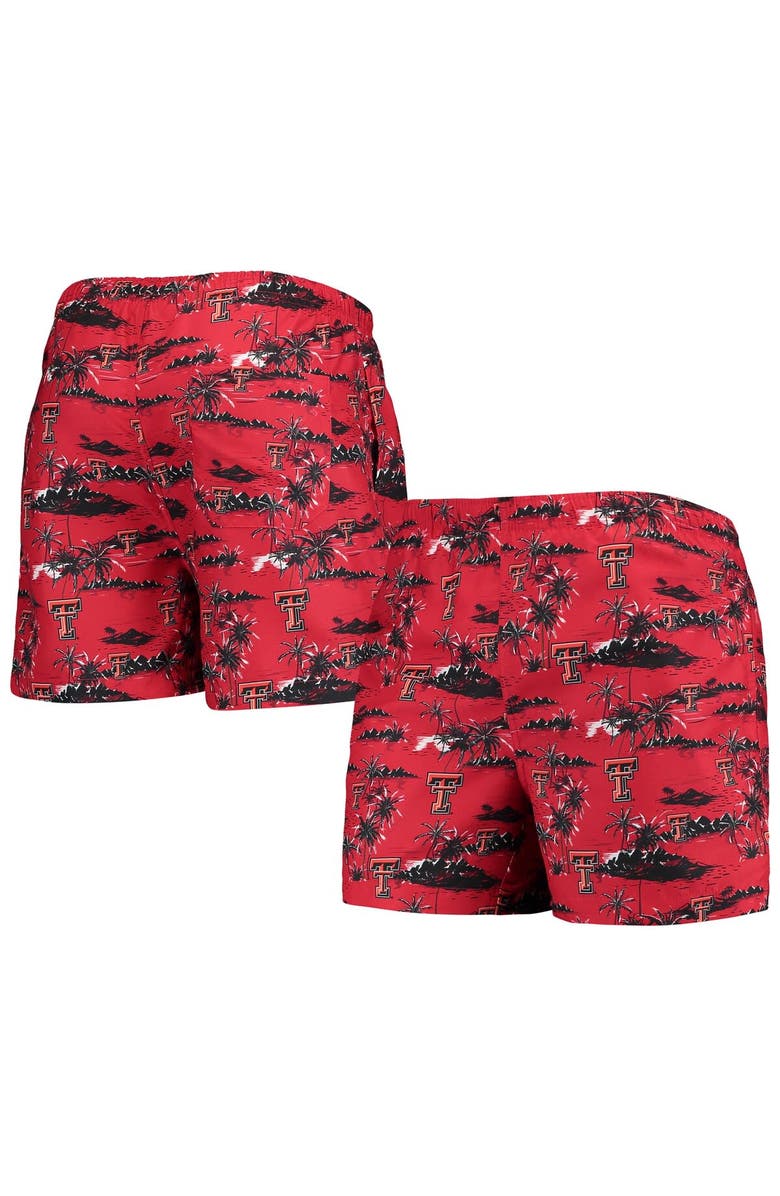 FOCO Men's FOCO Red Texas Tech Red Raiders Island Palm Swim Trunks, Main, color, 