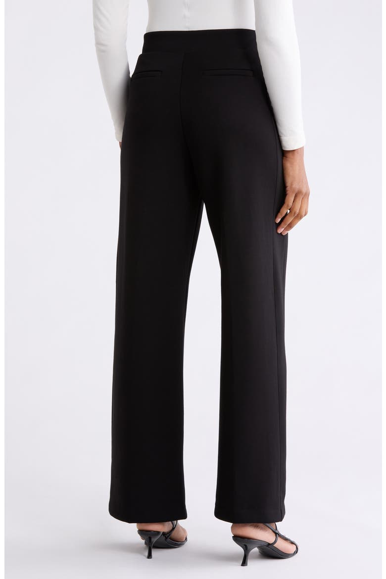 Center Seamed Pull On Wide Leg Pants, Alternate, color, BLACK
