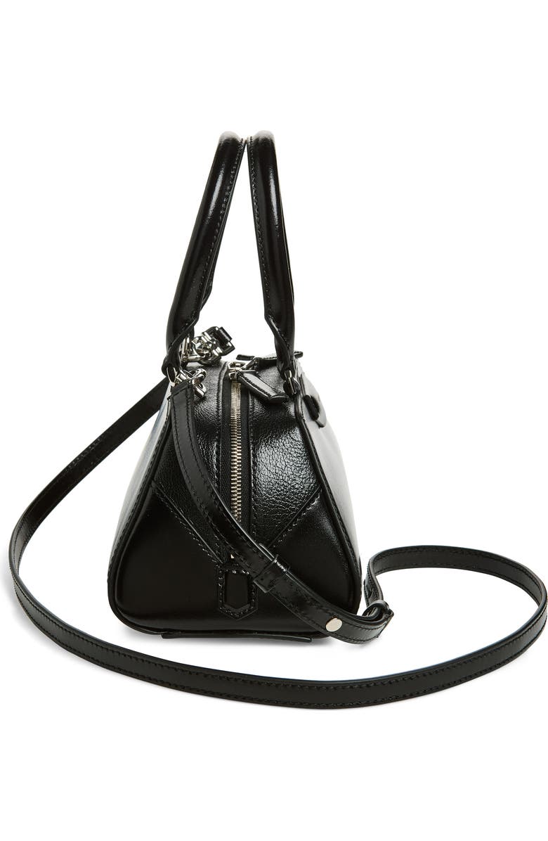 Givenchy Mini Antigona Leather East/West Satchel, Alternate, color, Black