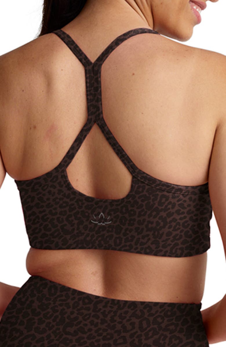 Beyond Yoga Softmark Slim Racerback Sports Bra, Alternate, color, Espresso Leopard
