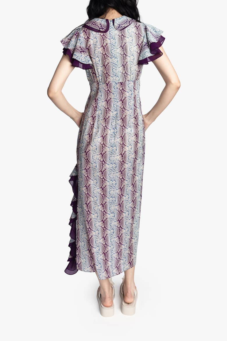 Ombre Ribbons Cotton Ruffle Dress, Alternate, color, AMETHYST MULTI