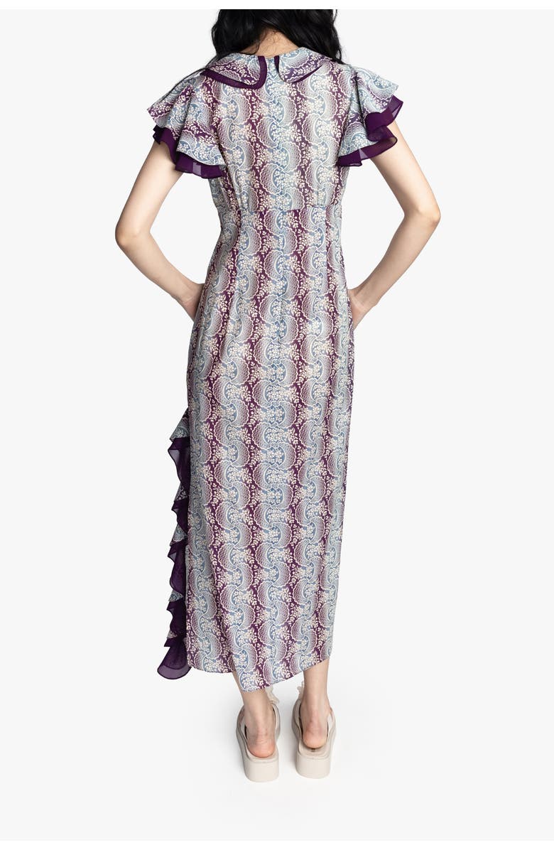 Anna Sui Ombre Ribbons Cotton Ruffle Dress, Alternate, color, Amethyst Multi