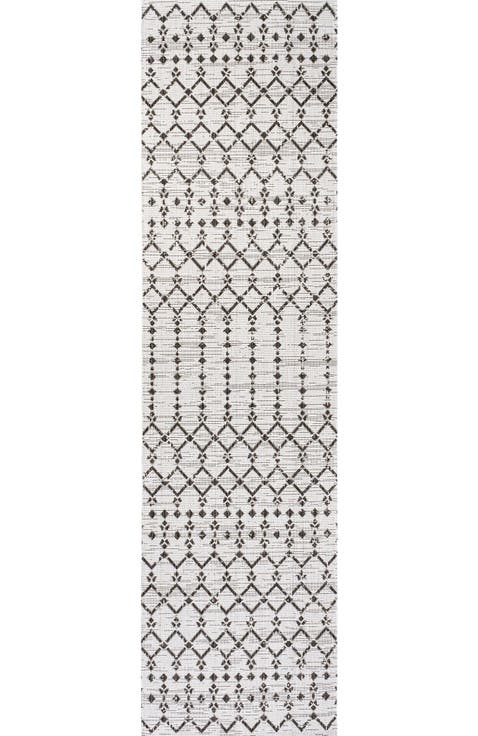 Ourika Moroccan Geometric Textured Weave Indoor/Outdoor Area Rug