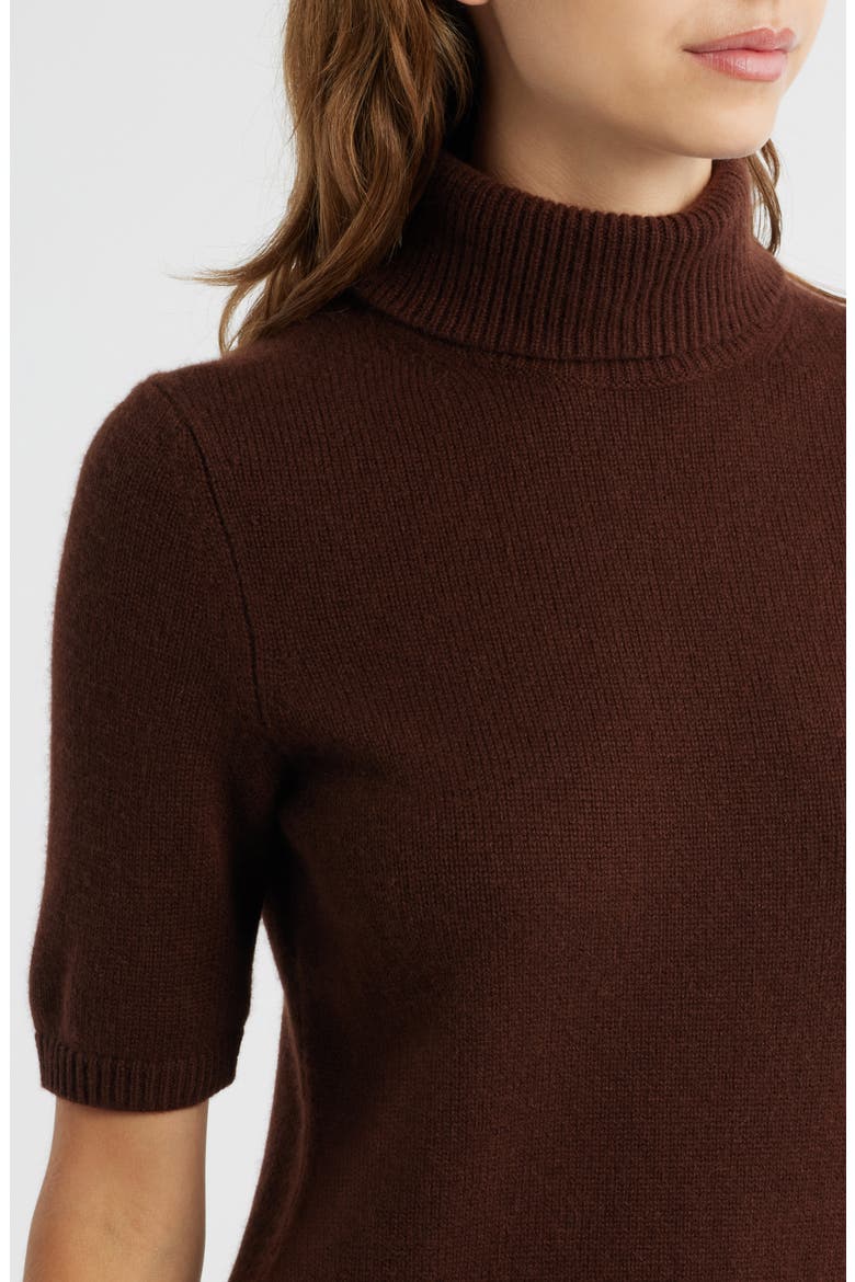 Agathe Turtleneck Cashmere Sweater Dress, Alternate, color, DARK UMBER