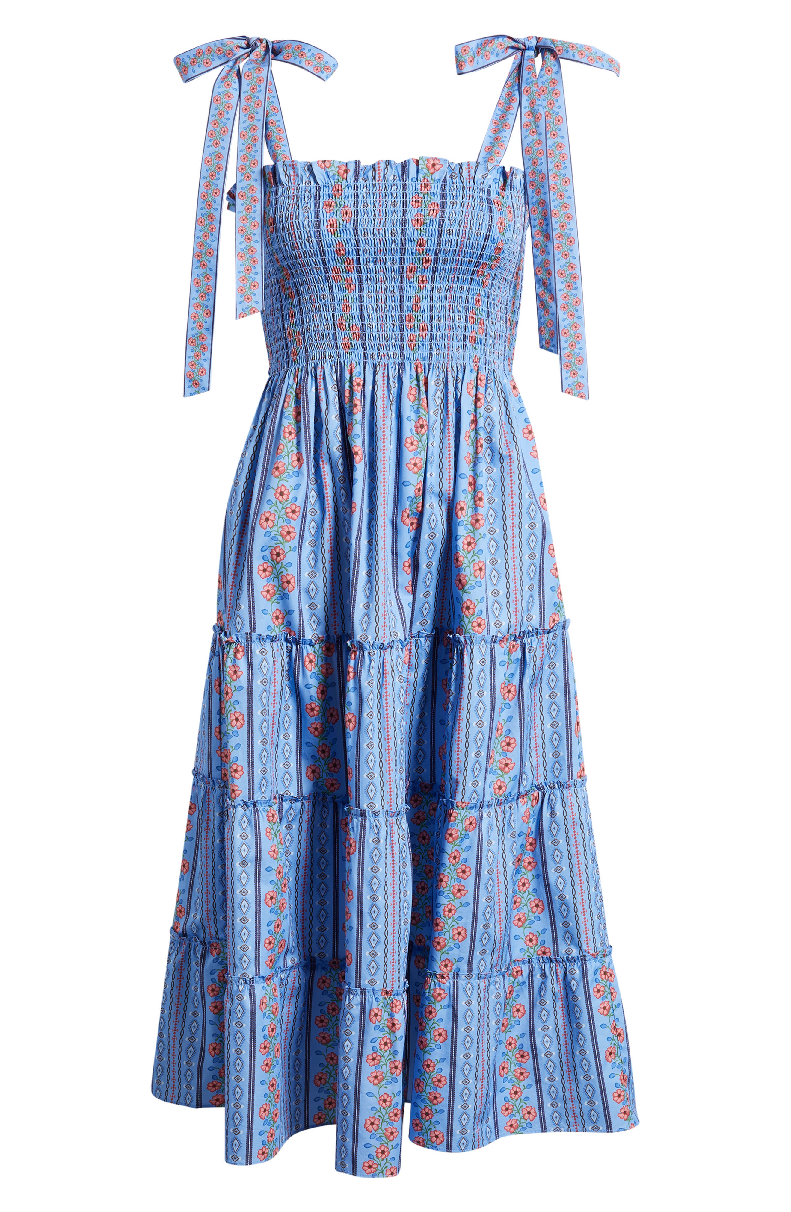 blue nap dress Hill House Home Women's The Ribbon Ellie - Floral Batik Stripe Color:Dark Coral Carnation print silk shirt BRIDESMAID DRESS Gingham Creativity is highly encouraged