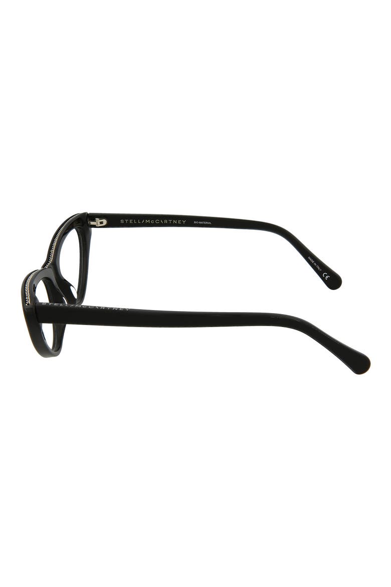 50mm Cat Eye Optical Frames, Alternate, color, BLACK BLACK TRANSPARENT/ TRN