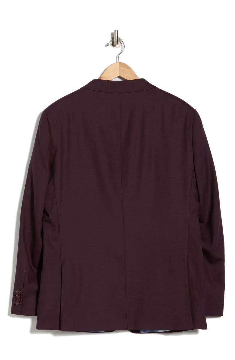 Original Penguin Notch Lapel Wool Blend Blazer, Alternate, color, Burgundy