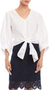 Karen Kane Tie Front Cotton Top