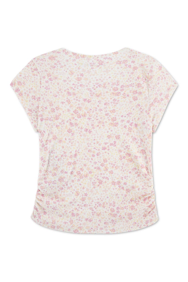 Kids' Floral Square Neck Top, Alternate, color, CHALK PINK