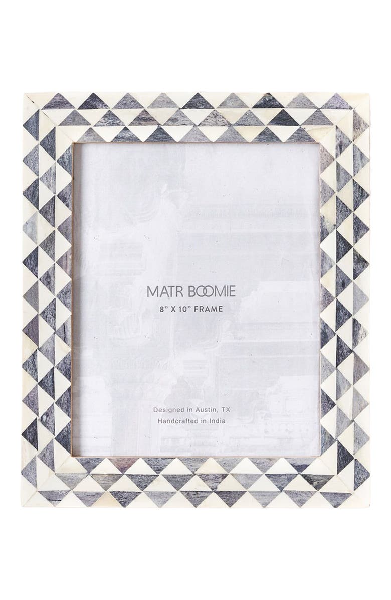 Matr Boomie Varuna Gray and White Picture Frame - Handcrafted Bone, Main, color, White