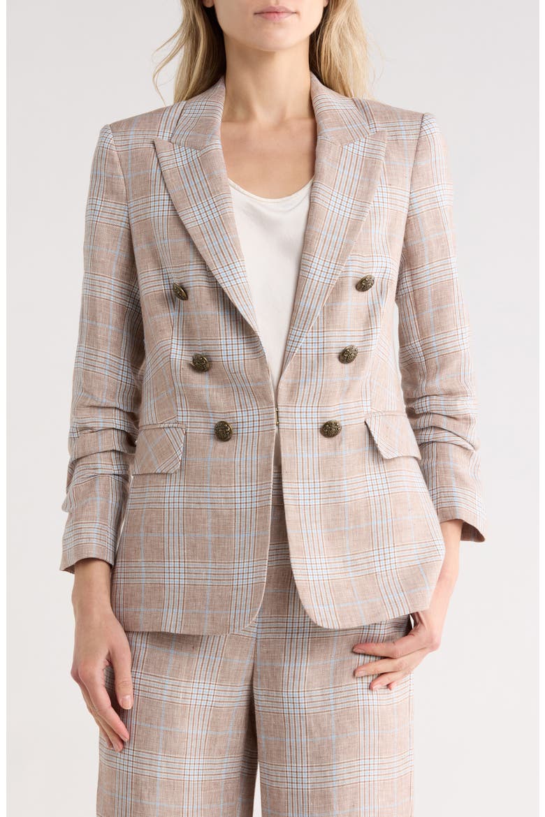 Beacon Plaid Linen Dickey Jacket, Main, color, KHAKI MULTI