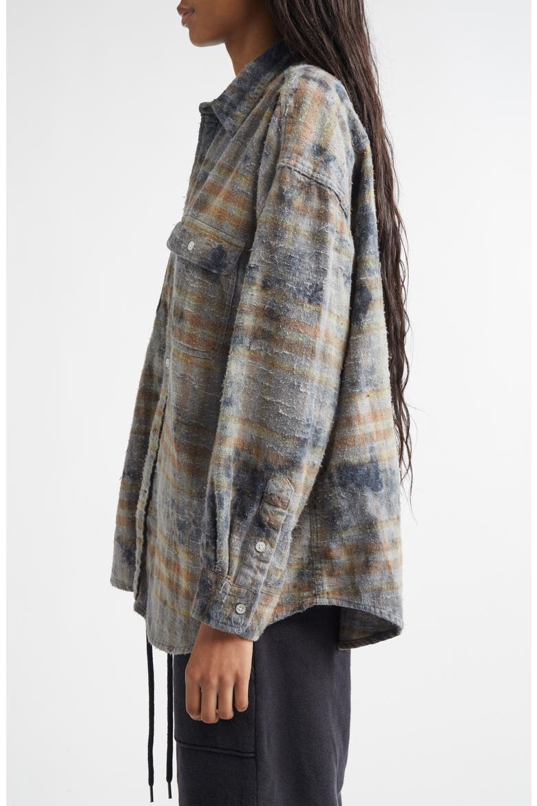 Plaid Cotton Button-Up Boyfriend Shirt, Alternate, color, OVERDYED LIGHT BLUE PLAID