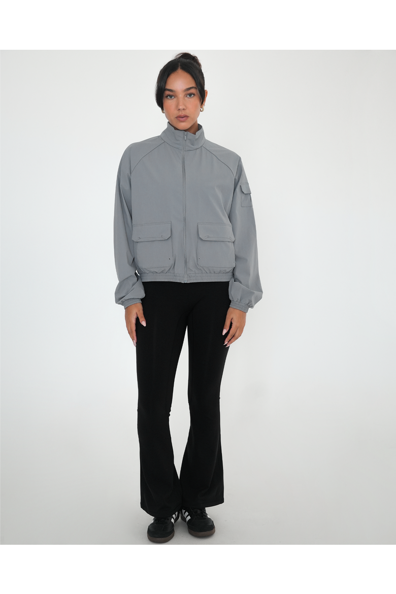 Cargo Nylon Windbreaker Jacket, Alternate, color, Stone