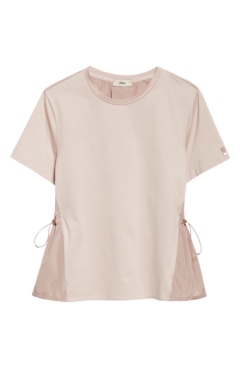Herno Drawcord Detail Taffeta Panel Cotton T-Shirt, Main, color, 