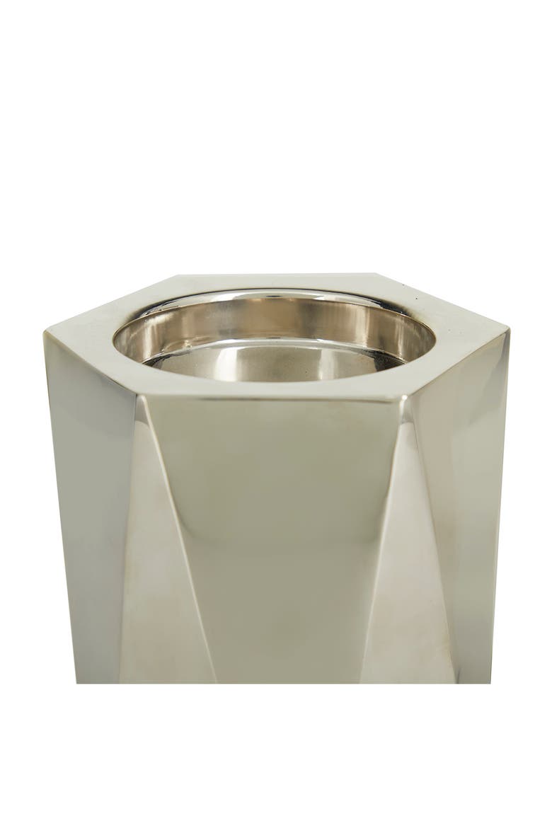 Silvertone Stainless Steel Glam Candle Holder - Set of 2, Alternate, color, SILVER
