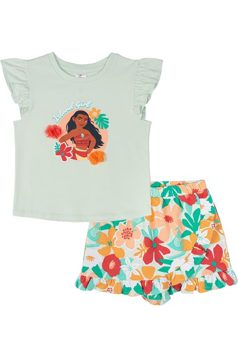 Moana Short Sleeve T-shirt And Skort Set (toddler, Little Kid & Big Kid)