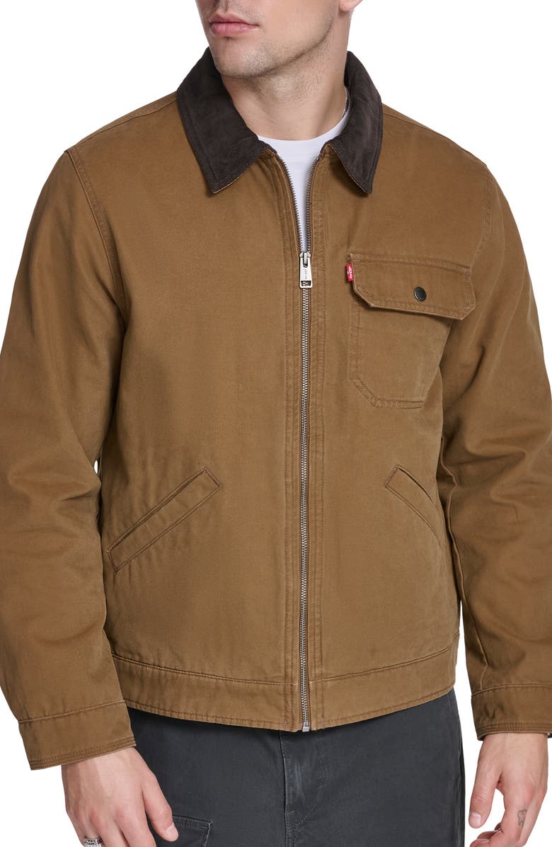 Levi's Lightweight Cotton Twill Utility Jacket, Main, color, Brown