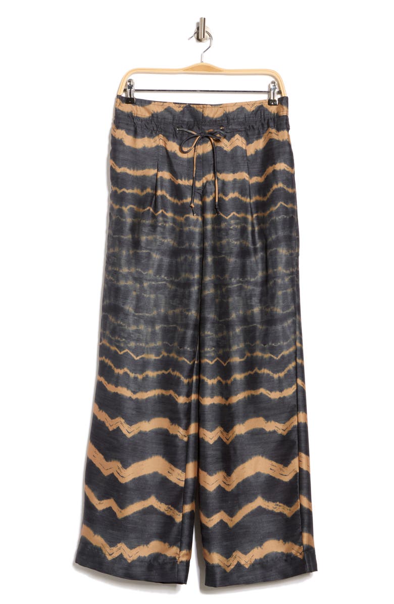 DKNY Scarf Twill Pants, Alternate, color, Wavy Tide