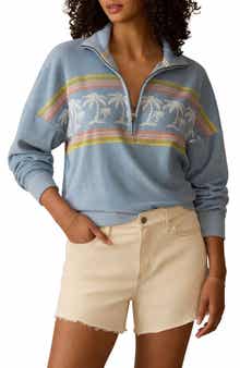 Faherty Cabana Terry Cloth Quarter Zip Pullover