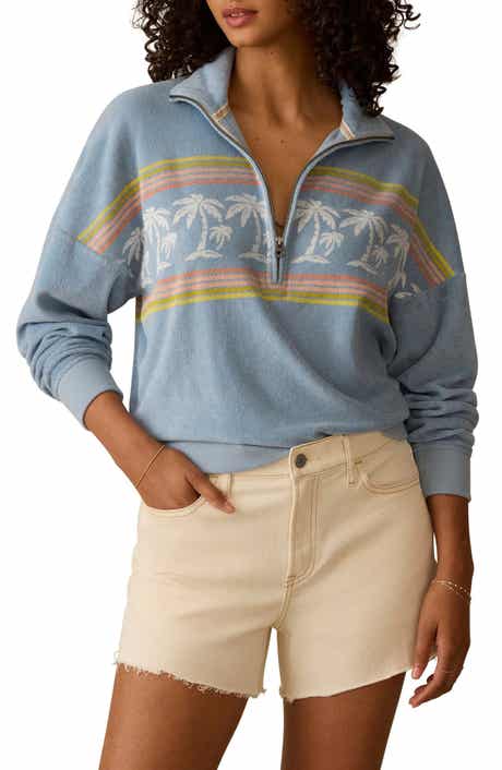 Faherty Cabana Terry Cloth Quarter Zip Pullover