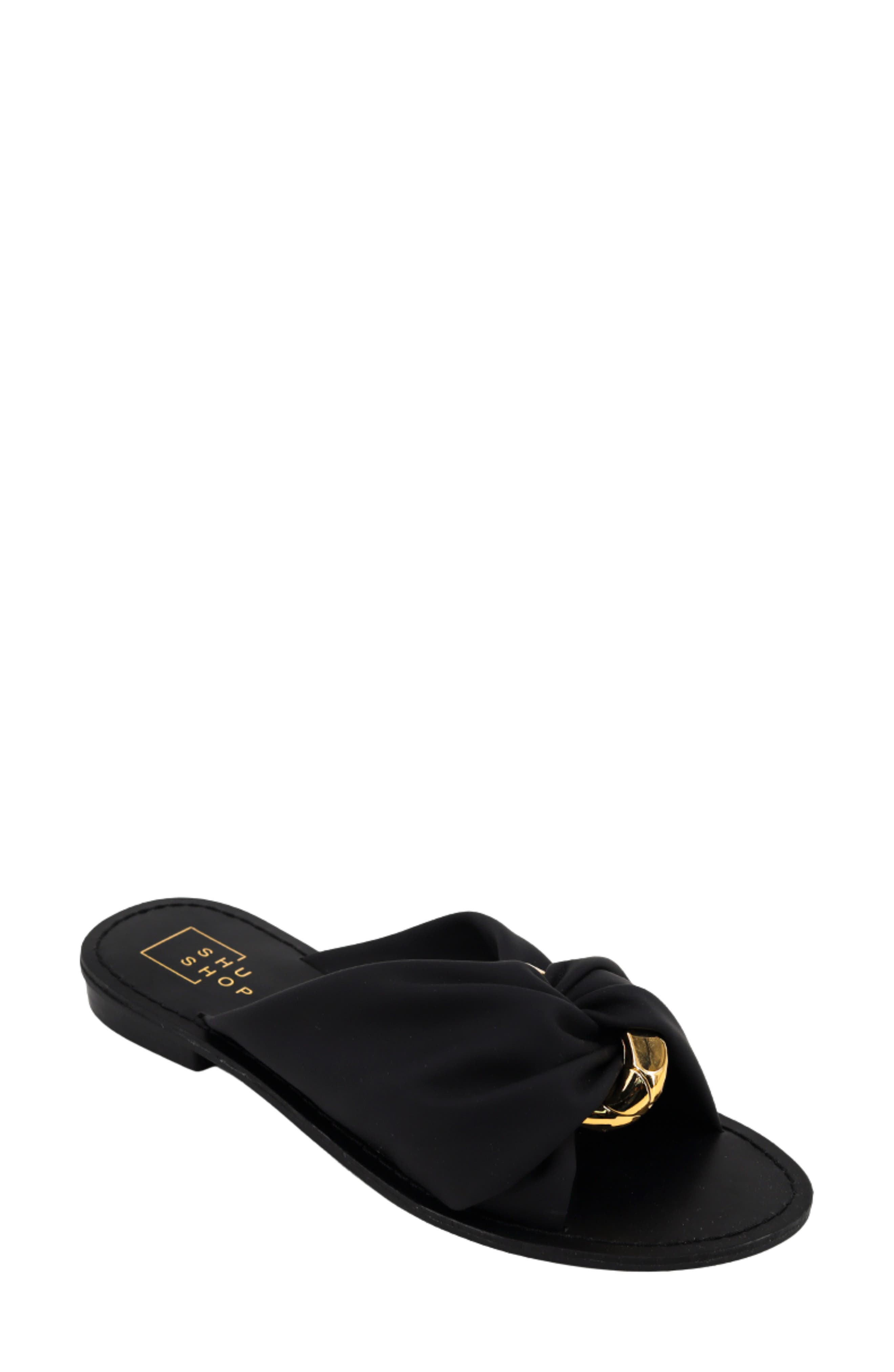 SHUSHOP Dawn Slide Sandal, Main, color, Black