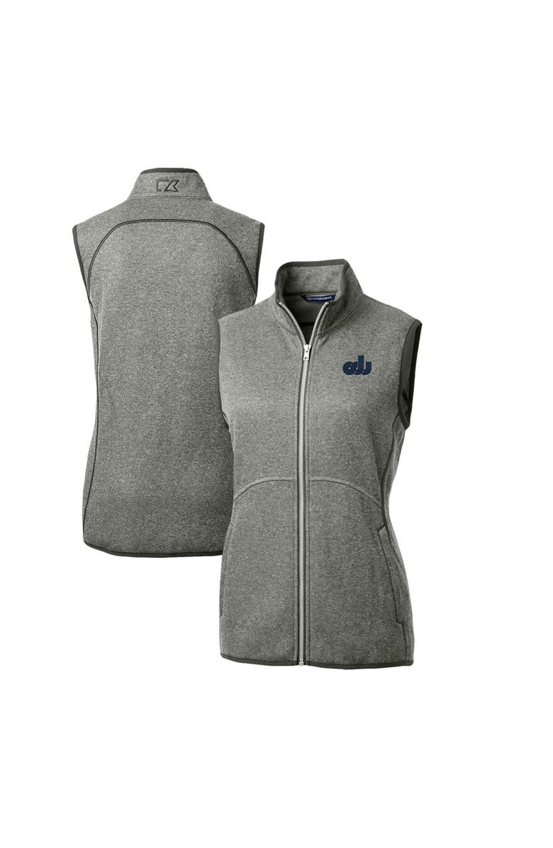 Cutter & Buck Women's Cutter & Buck Heather Gray Old Dominion Monarchs Mainsail Basic Sweater-Knit Full-Zip Vest, Main, color, 