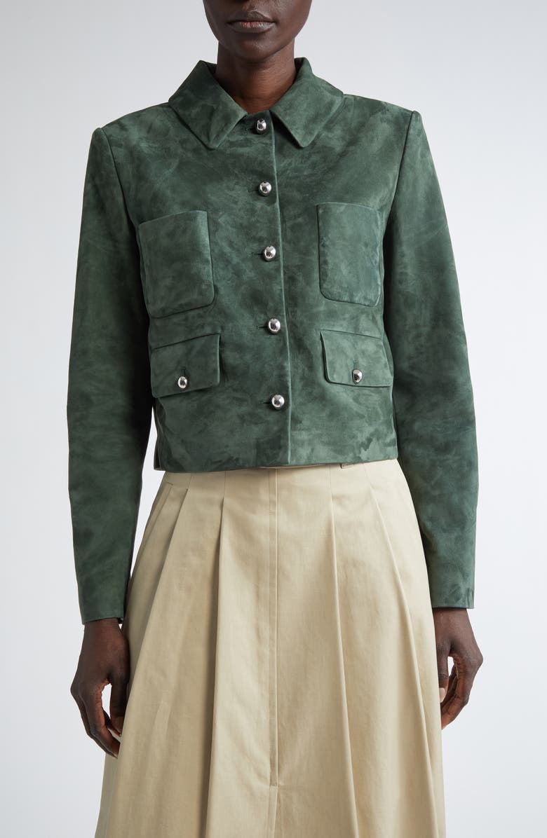 Altuzarra Astley Suede Crop Jacket, Main, color, 