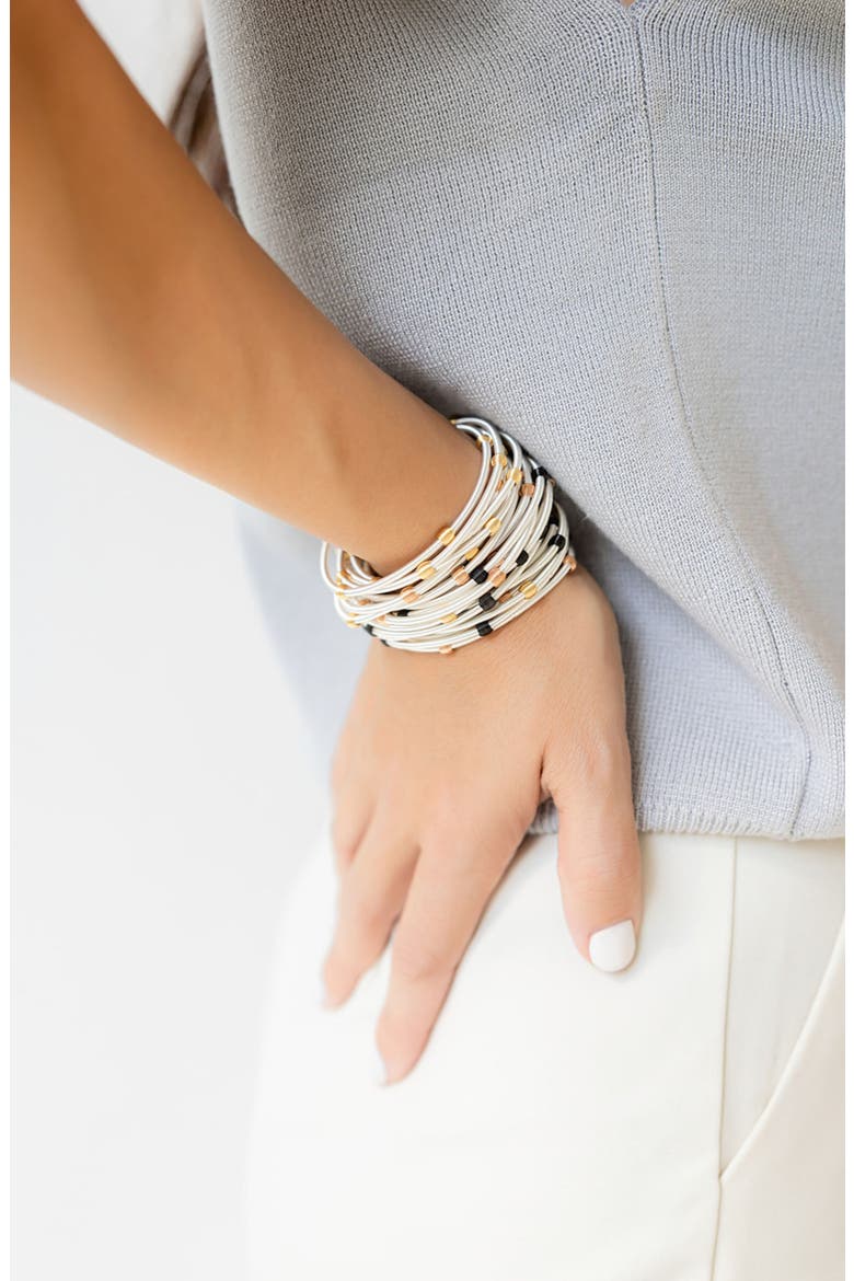 Mixed Beaded Dia Bracelets, Alternate, color, Gold/Mixed